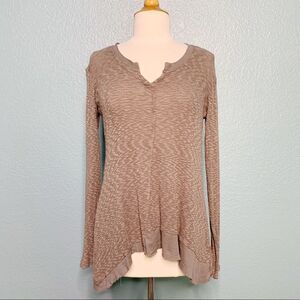 Anthropologie Left of Center Thermal Layered Swing Top